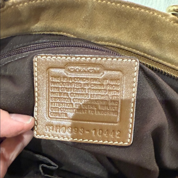 Coach Tan Suede Tote with Pouch - Picture 11 of 14